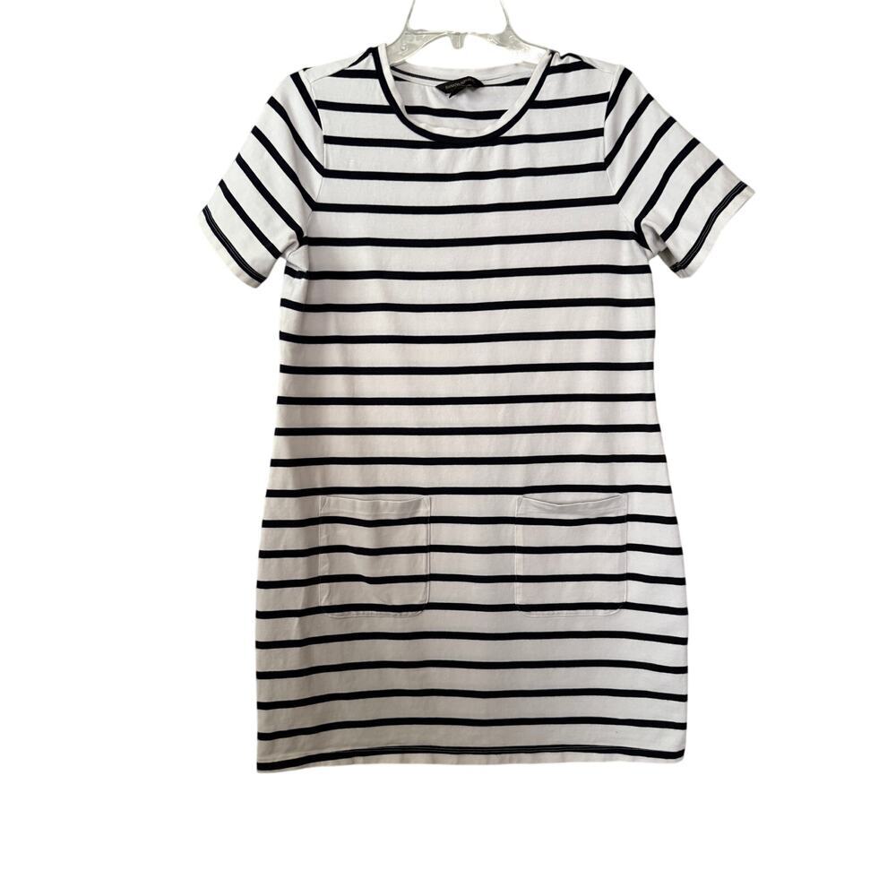 Banana‎ Republic T-Shirt Dress Black Striped Women's Size M